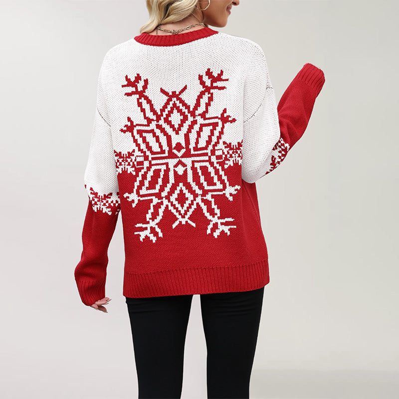 Beatrice | Women's Snowflake Crew-Neck Christmas Sweater