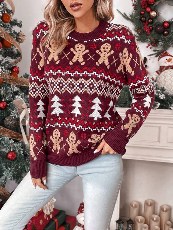 Pippa | Women's Gingerbread Christmas Sweater with Fair Isle Pattern
