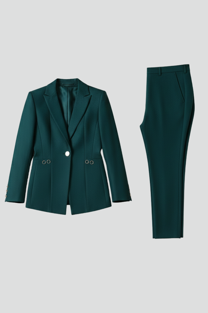 Simone | Women's Single-Button Blazer and Straight-Leg Pants Suit
