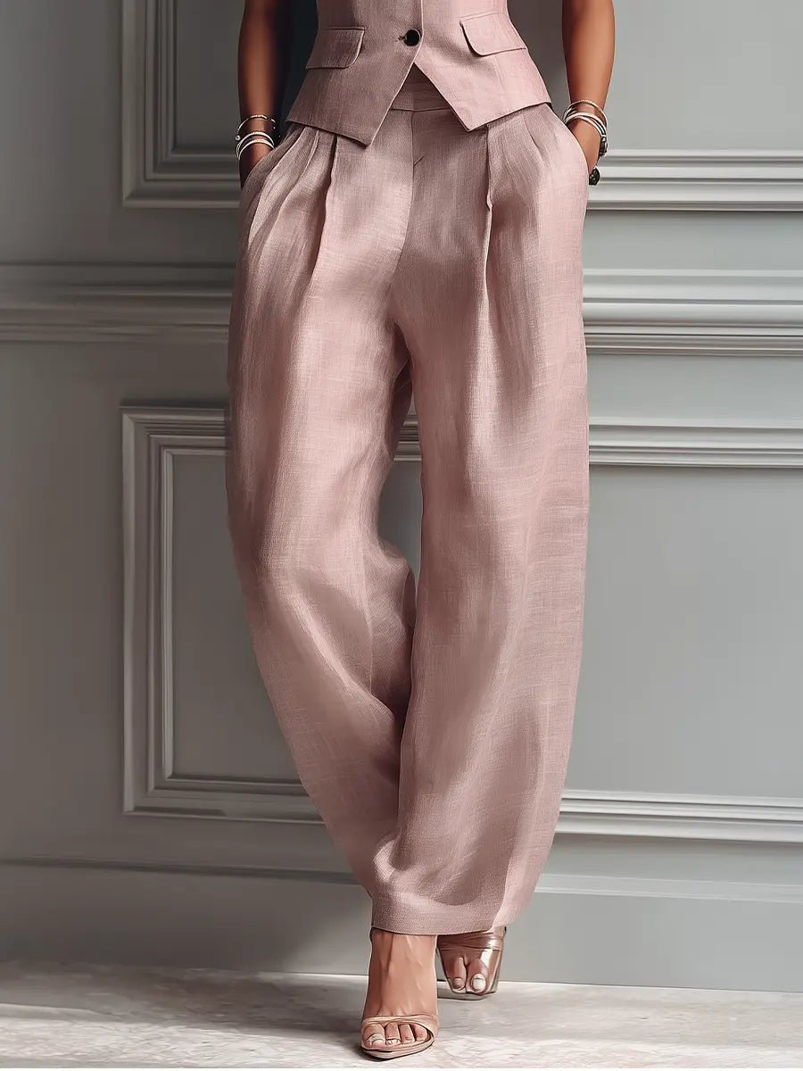 Solvienne | Women's Waistcoat and Wide-Leg Trouser Two-Piece Set