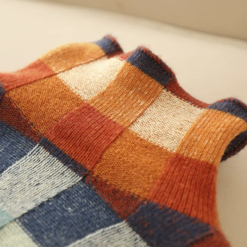 Maribel | Women's Colorful Checkered Knit Sweater