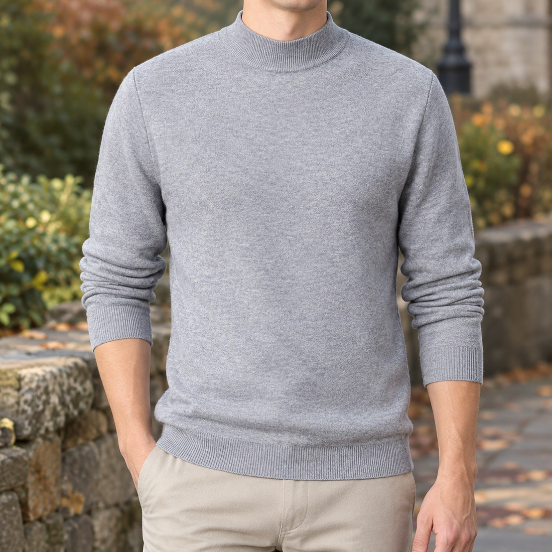 Miles | Men's Slim-Fit Mock Neck Sweater