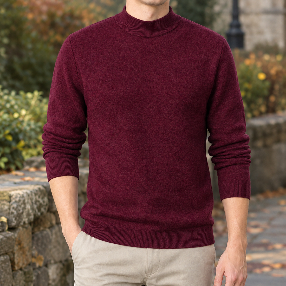 Miles | Men's Slim-Fit Mock Neck Sweater