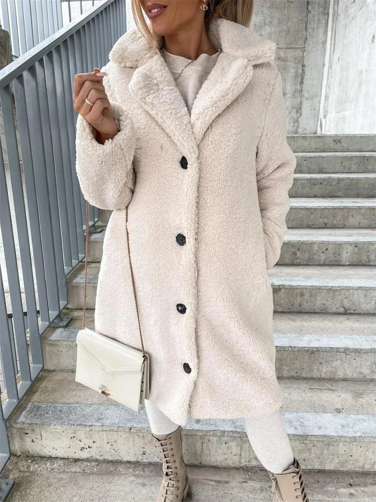 Odette | Women's Longline Teddy Fleece Coat