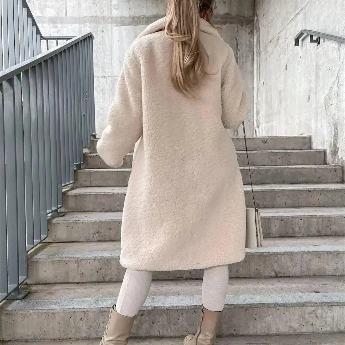 Odette | Women's Longline Teddy Fleece Coat