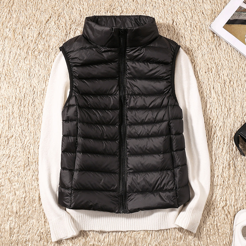 Viremont | Women's Padded Gilet with Stand Collar and Zip Front