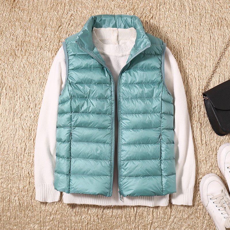 Viremont | Women's Padded Gilet with Stand Collar and Zip Front