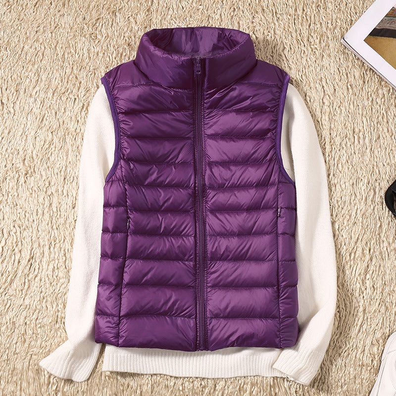 Viremont | Women's Padded Gilet with Stand Collar and Zip Front