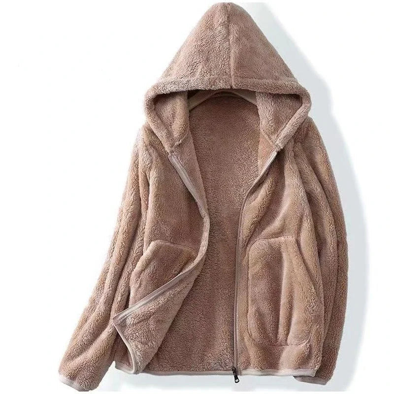 Hazel | Women's Hooded Teddy Zip-Up Jacket