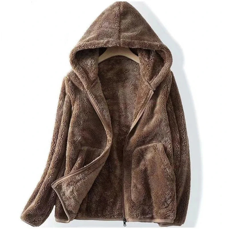 Hazel | Women's Hooded Teddy Zip-Up Jacket