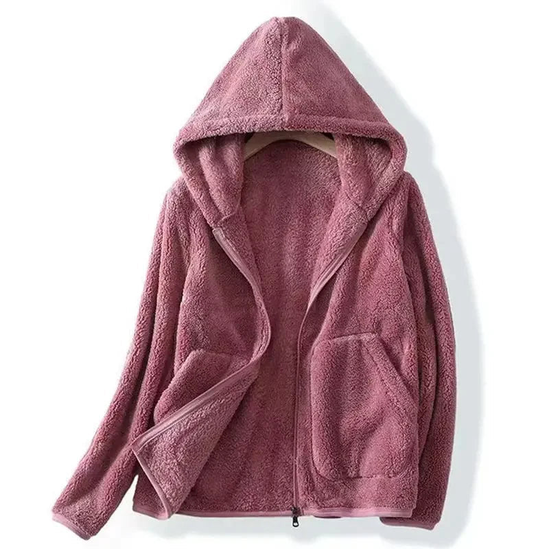 Hazel | Women's Hooded Teddy Zip-Up Jacket