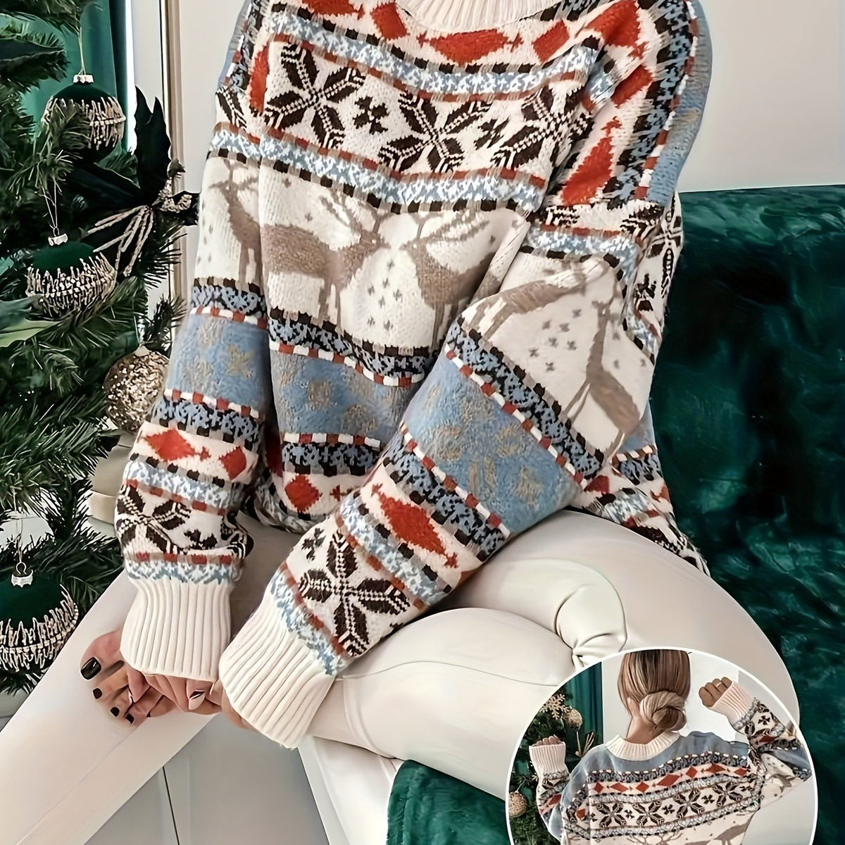 Greta | Women's Festive Fair Isle Snowflake Sweater
