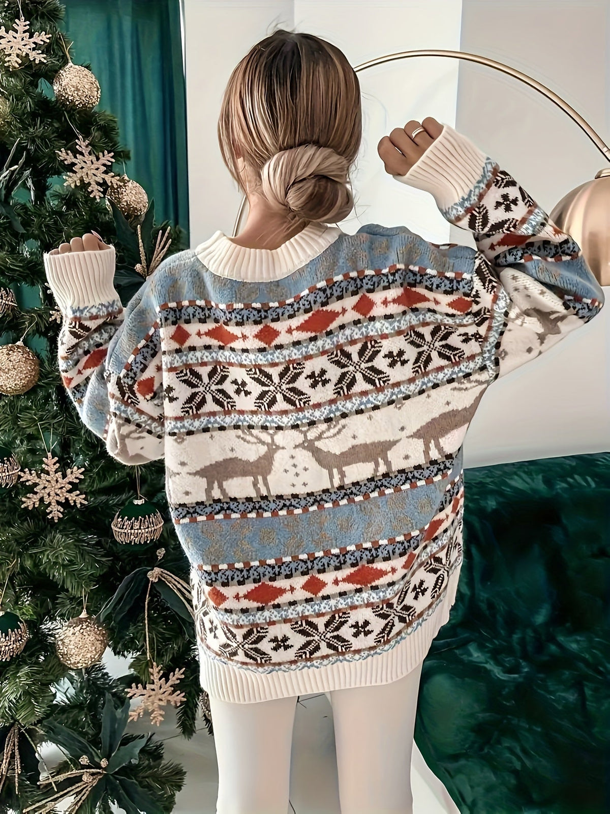Greta | Women's Festive Fair Isle Snowflake Sweater