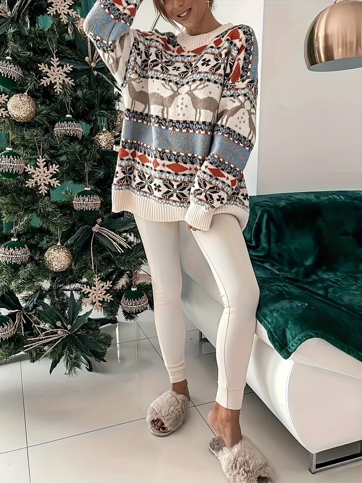 Greta | Women's Festive Fair Isle Snowflake Sweater