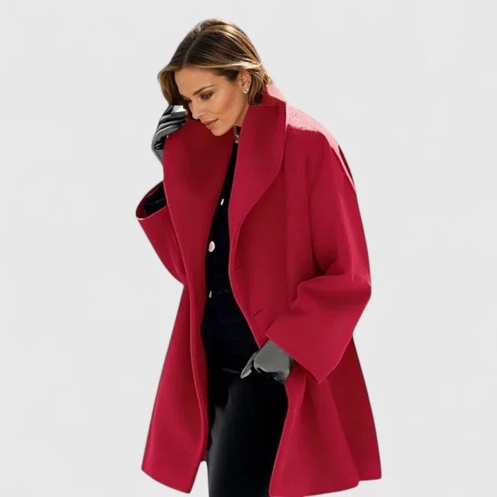 Beatrice | Women's Oversized Longline Coat with Wide Shawl Collar and Relaxed Fit
