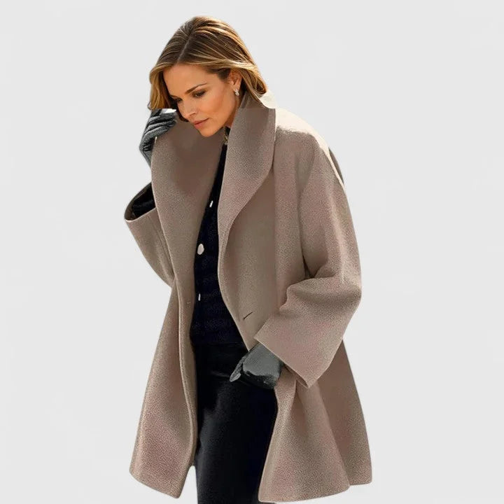Beatrice | Women's Oversized Longline Coat with Wide Shawl Collar and Relaxed Fit