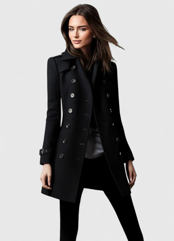 Vanessa | Women's Double-Breasted Tailored Coat with Notched Lapels