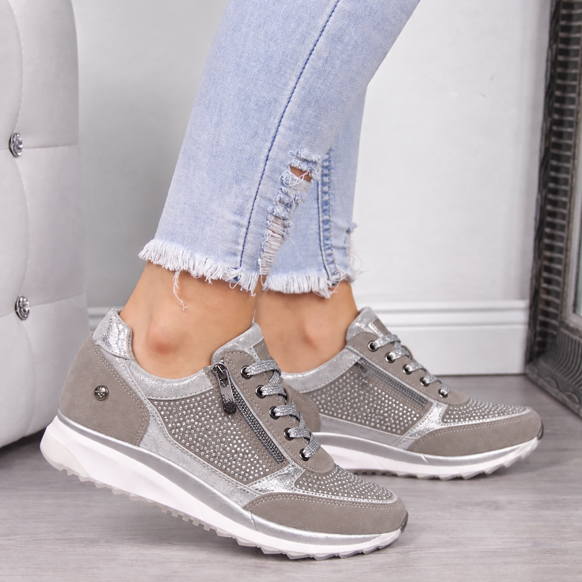 Wesleya | Women's Orthopedic Sneakers with Side Zip
