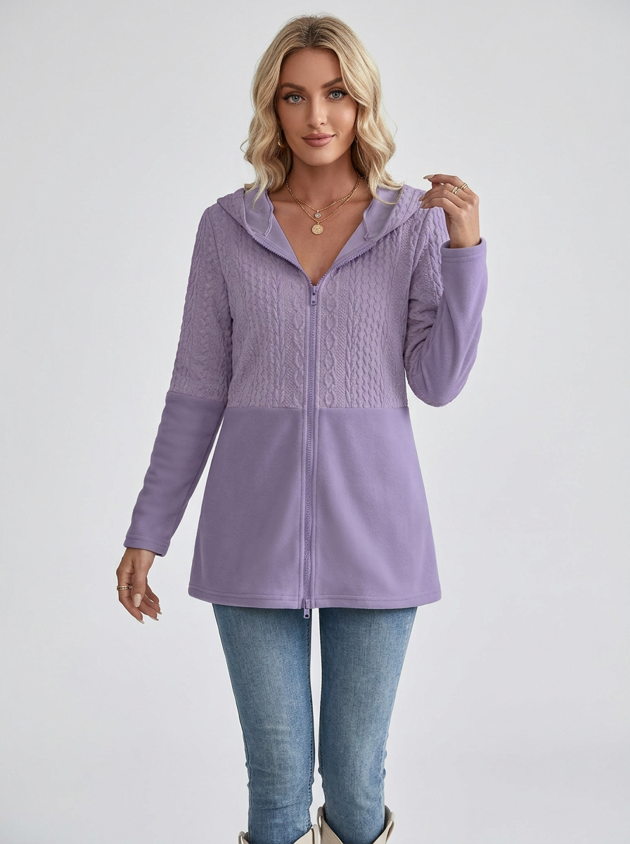 Women's Jacket Hooded Zip Up | Longline