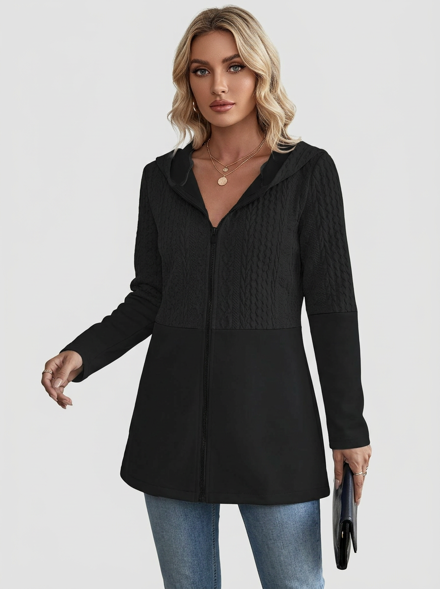 Women's Jacket Hooded Zip Up | Longline