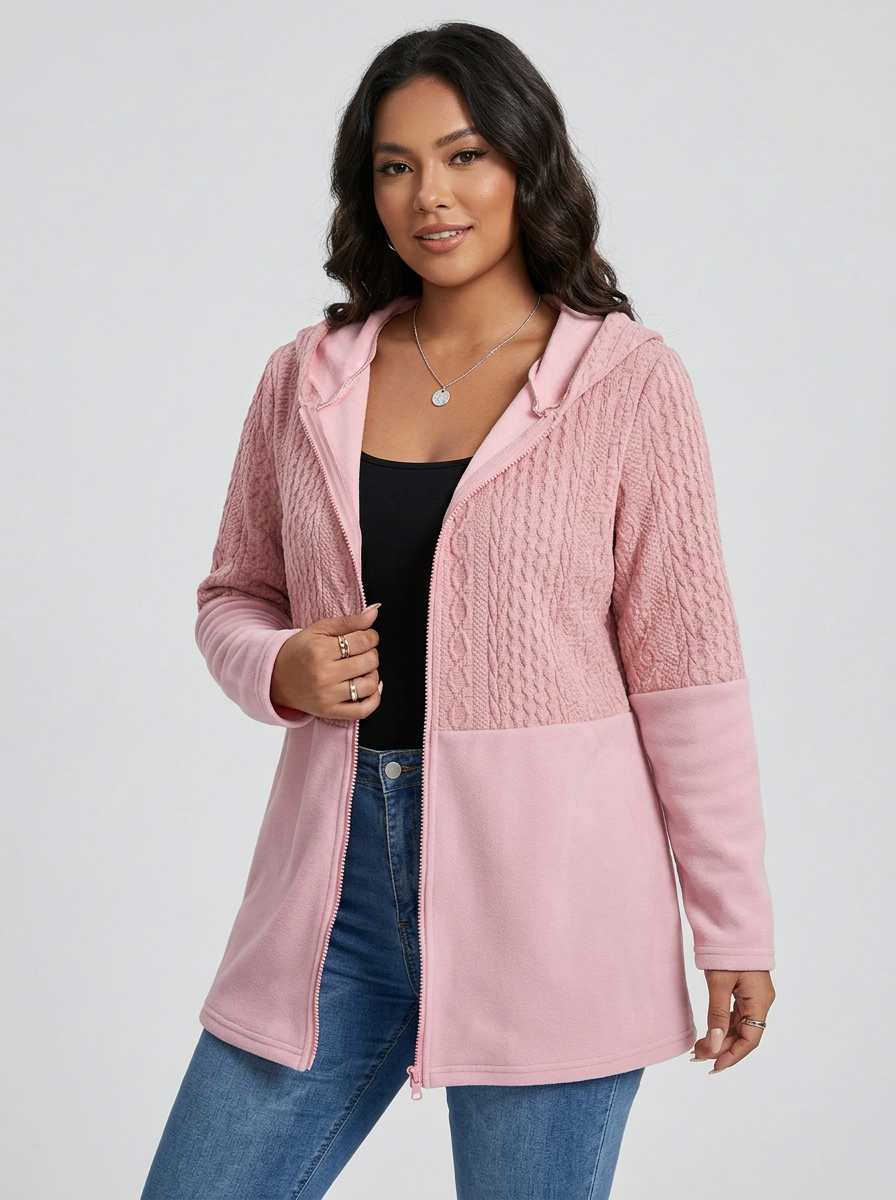 Women's Jacket Hooded Zip Up | Longline