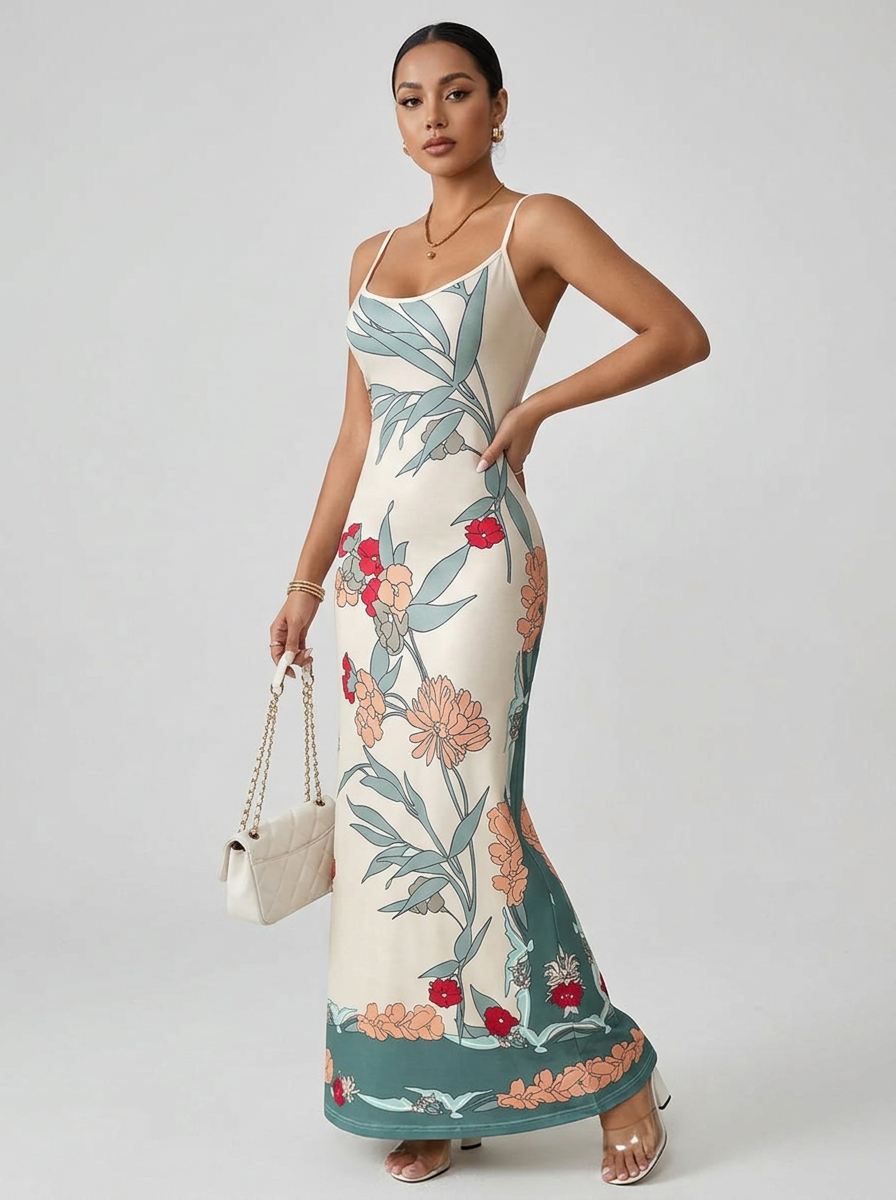 Women's Maxi Dress Spaghetti Strap Floral | Summer