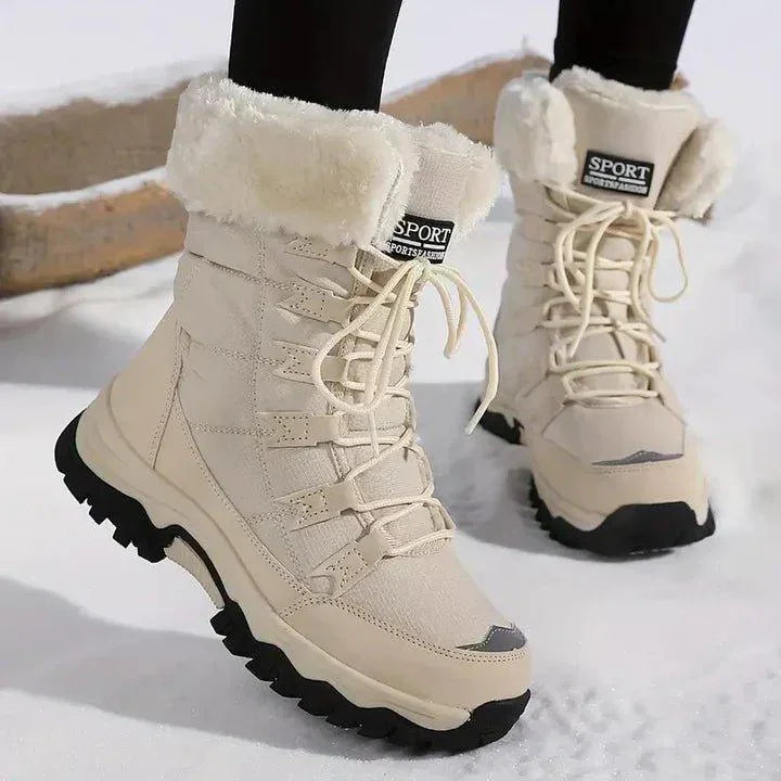 Sienna | Women's Lace-Up Winter Snow Boots with Fluffy Collar
