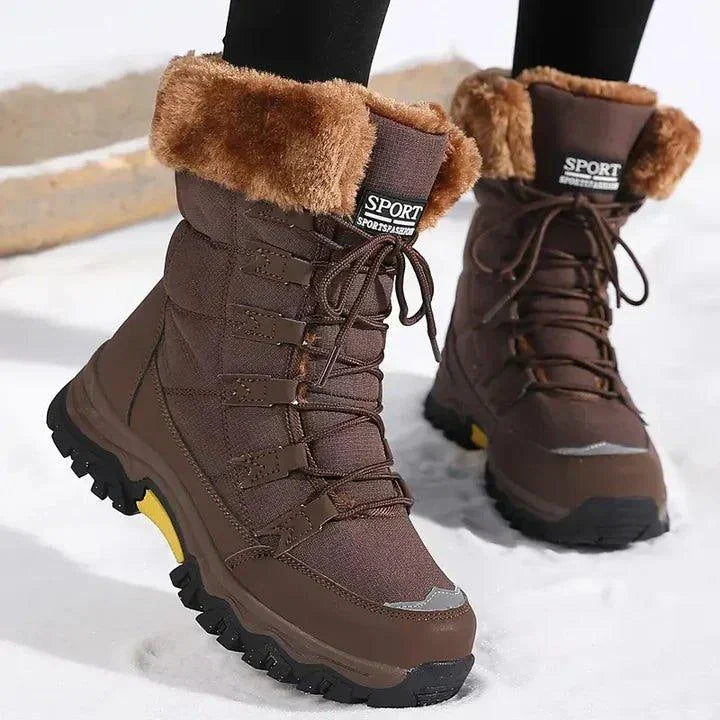 Sienna | Women's Lace-Up Winter Snow Boots with Fluffy Collar