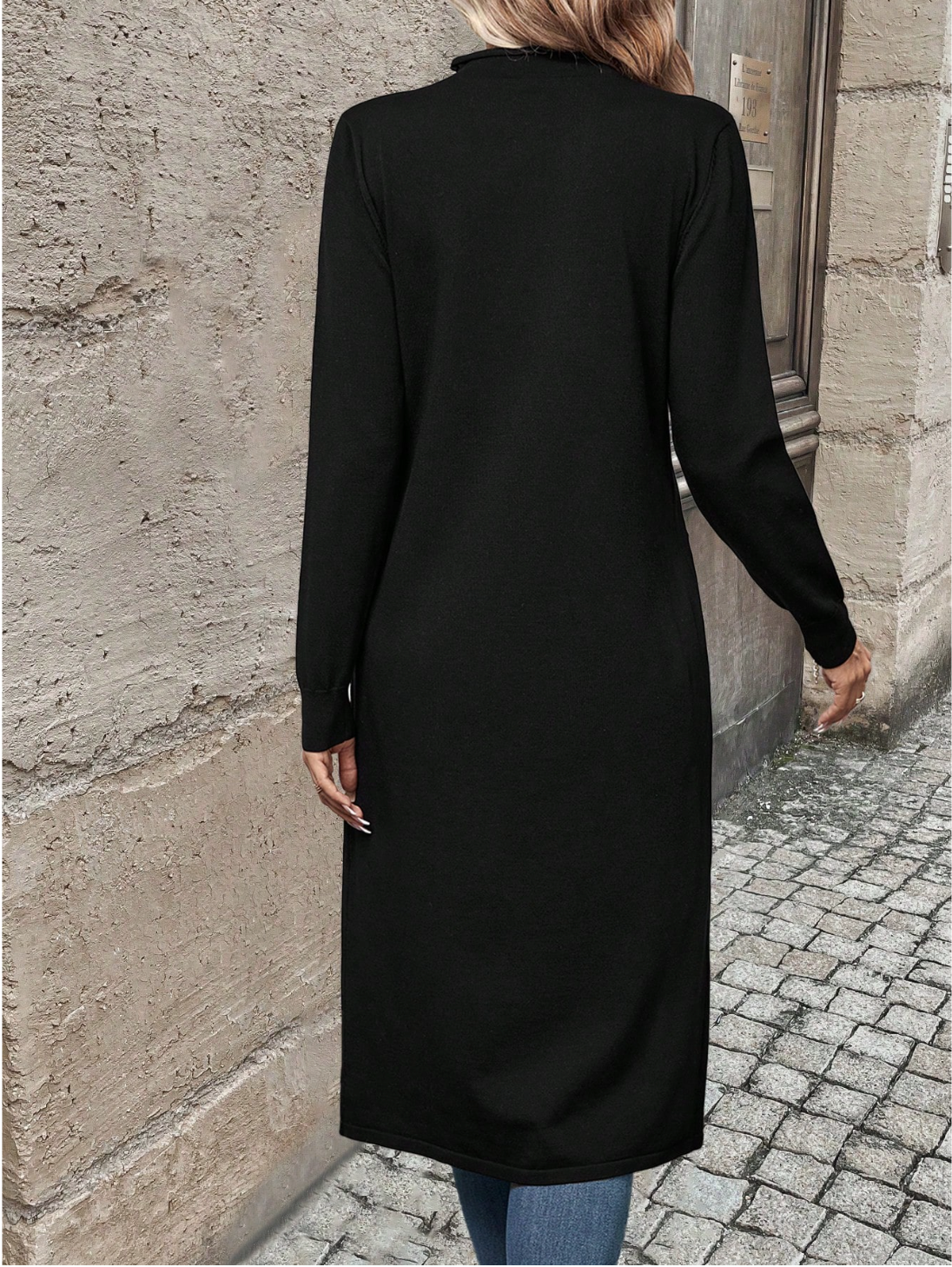 Eliza | Women's Black High-Split Tunic Top