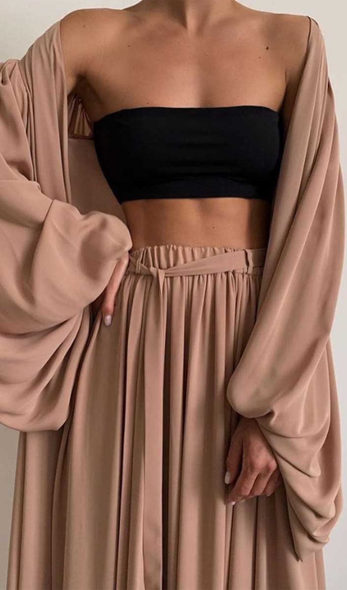 Amara | Women's Three-Piece Kimono and Wide-Leg Pants Set