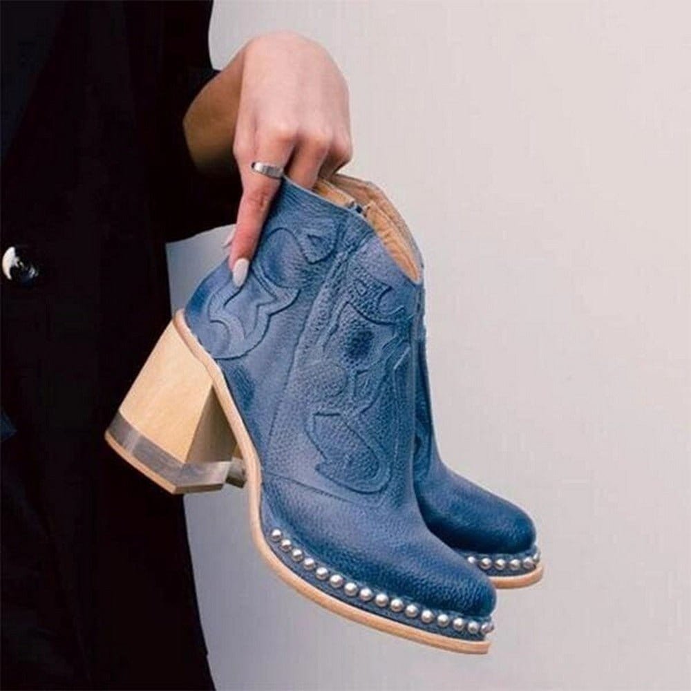 Nerissa | Women's Embroidered Western Ankle Boots