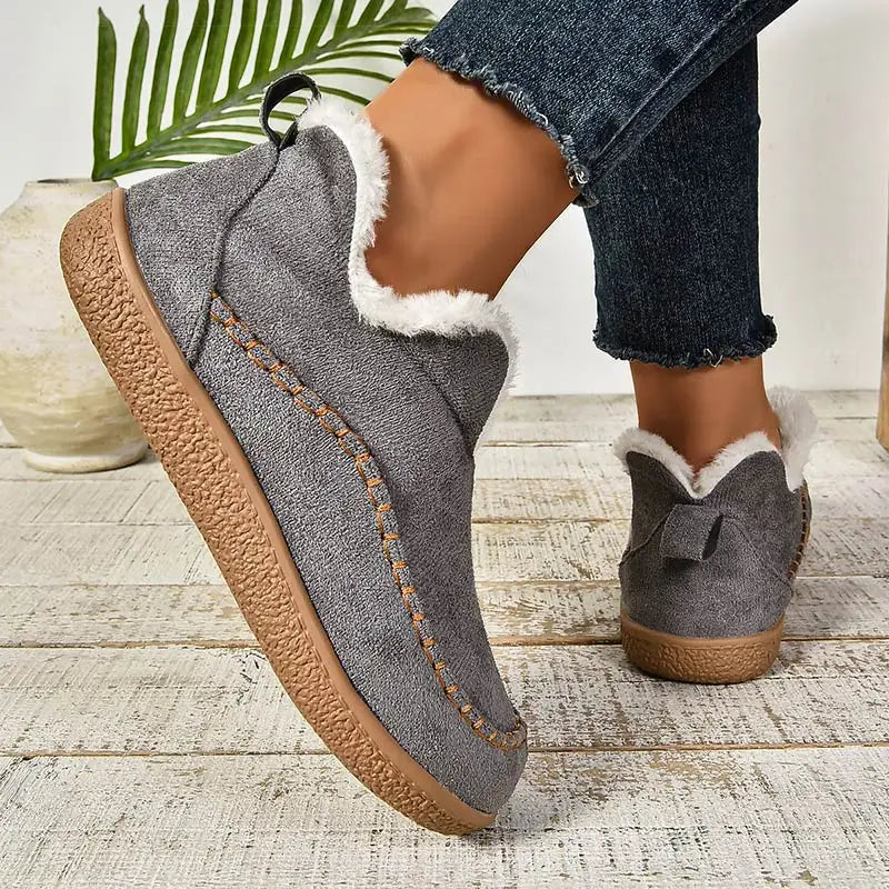 Harriet | Women's Pull-On Winter Ankle Boots with Contrast Trim