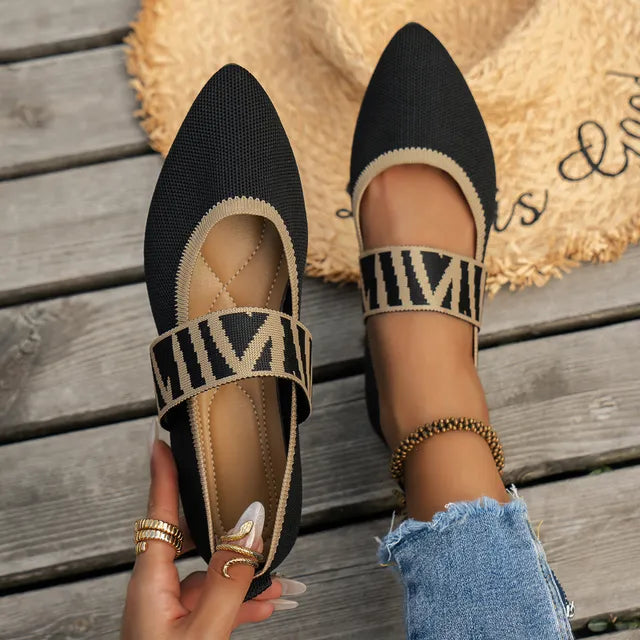 Beatrix | Women's Patterned-Strap Mary Jane Flats