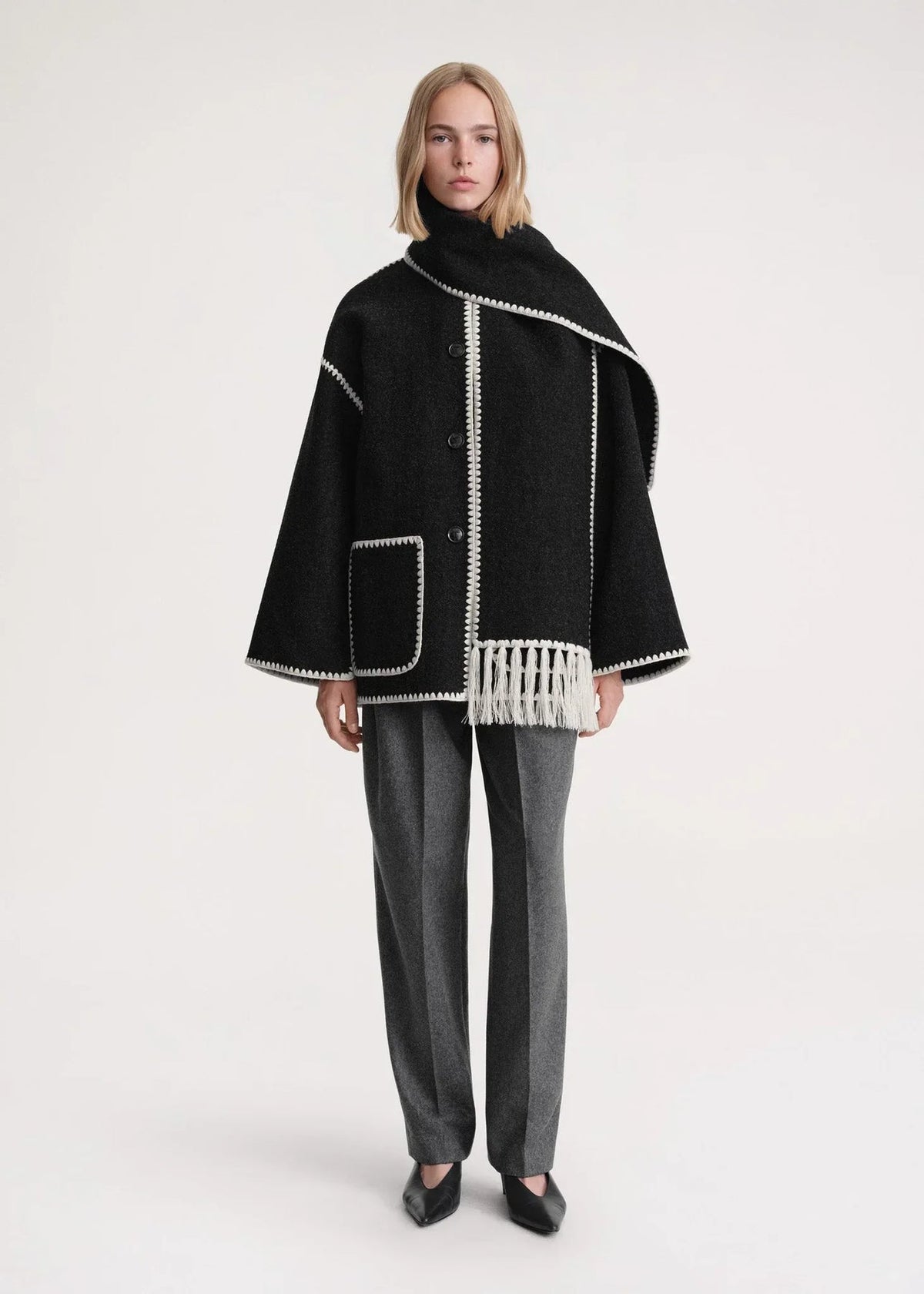 Briony | Women's Fringed Wool Cape Coat