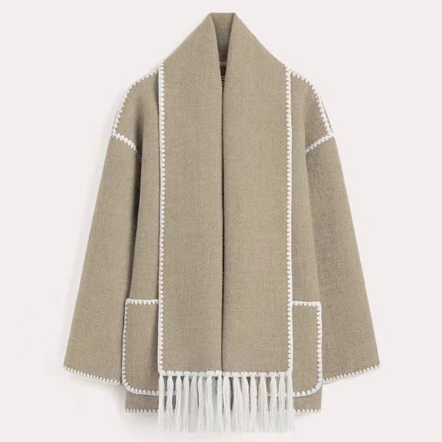 Briony | Women's Fringed Wool Cape Coat