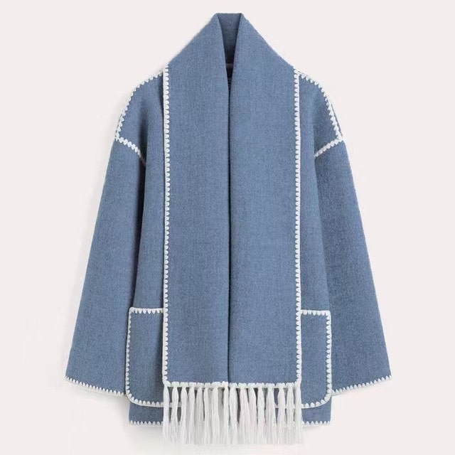 Briony | Women's Fringed Wool Cape Coat