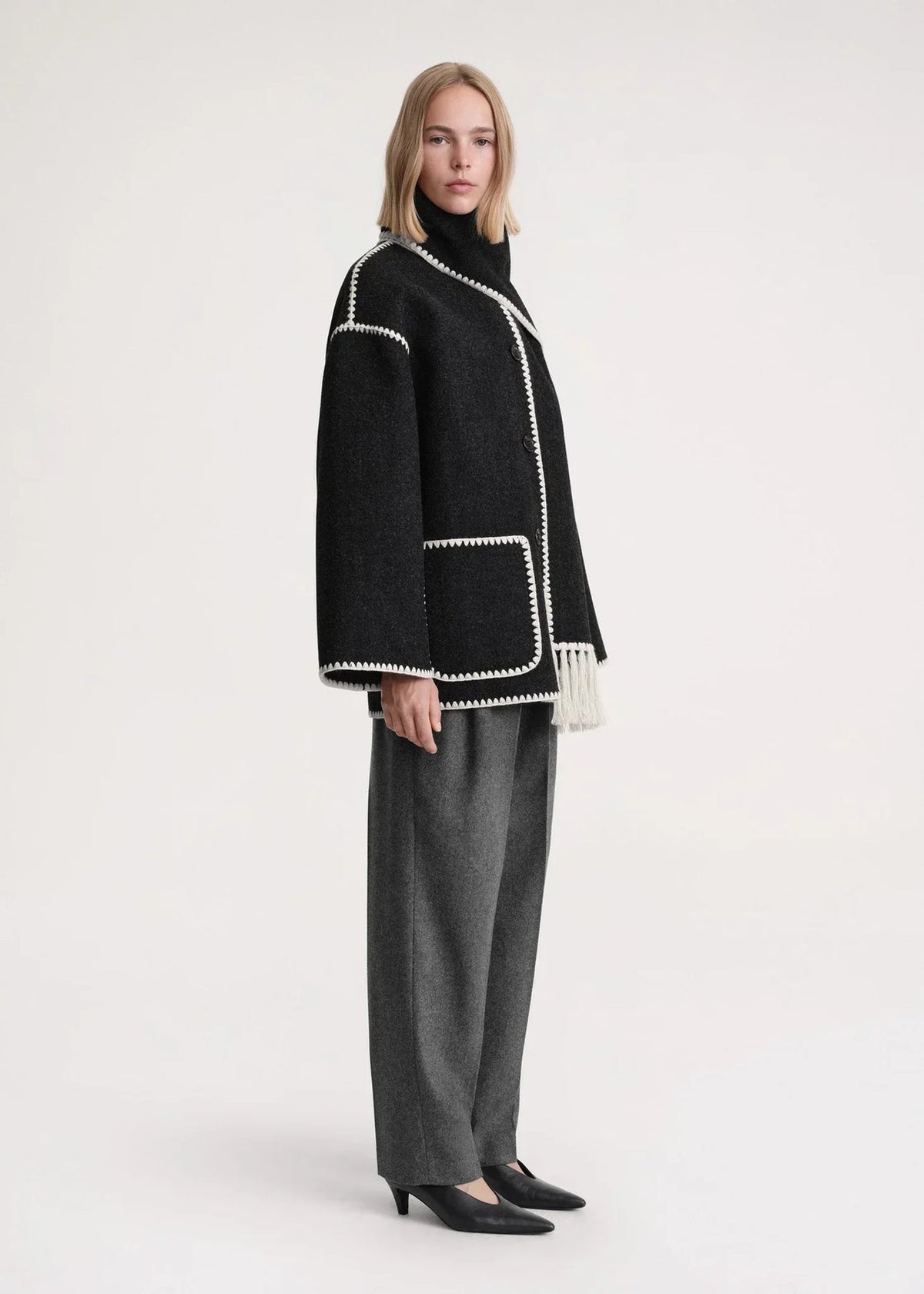Briony | Women's Fringed Wool Cape Coat