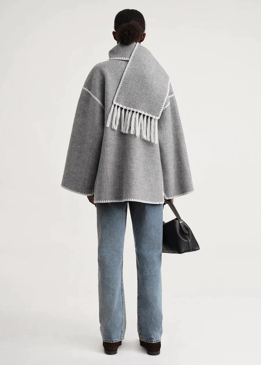 Briony | Women's Fringed Wool Cape Coat
