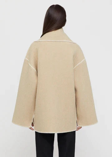 Briony | Women's Fringed Wool Cape Coat