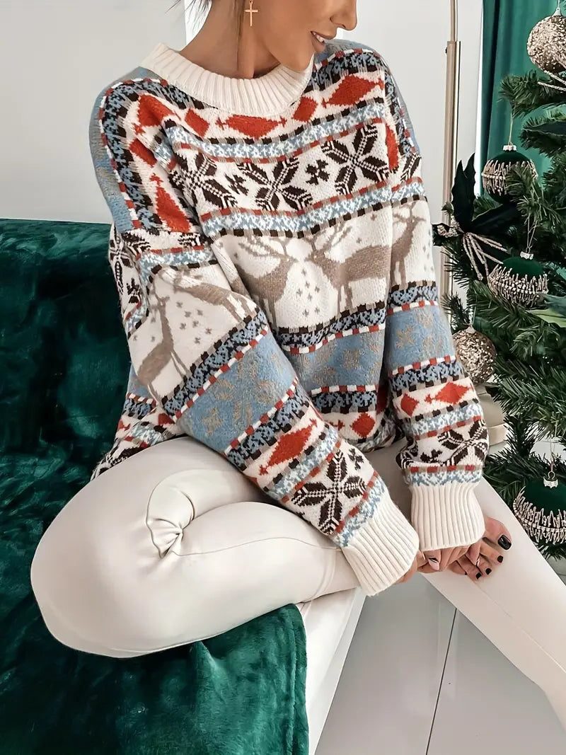 Imogen | Women's Fair Isle Reindeer Christmas Sweater