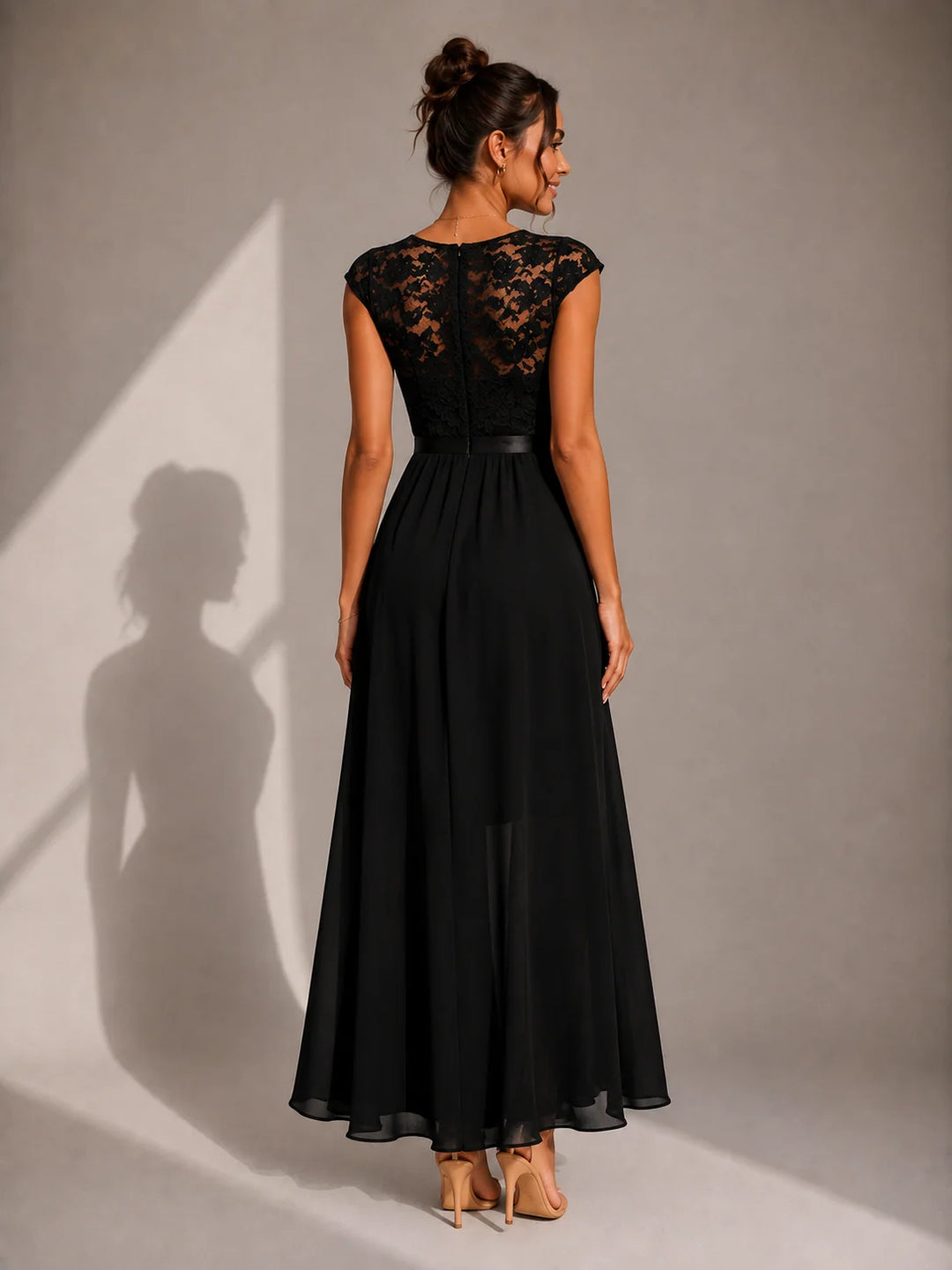 Claudia | Women's Floral-Pattern High-Slit Ruffle Maxi Dress