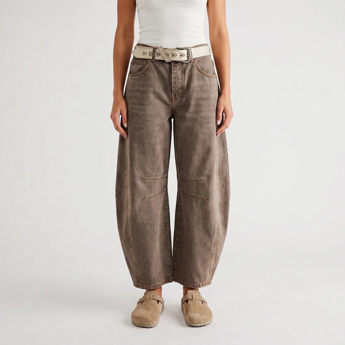 Harper | Women's Cropped Barrel-Leg Jeans