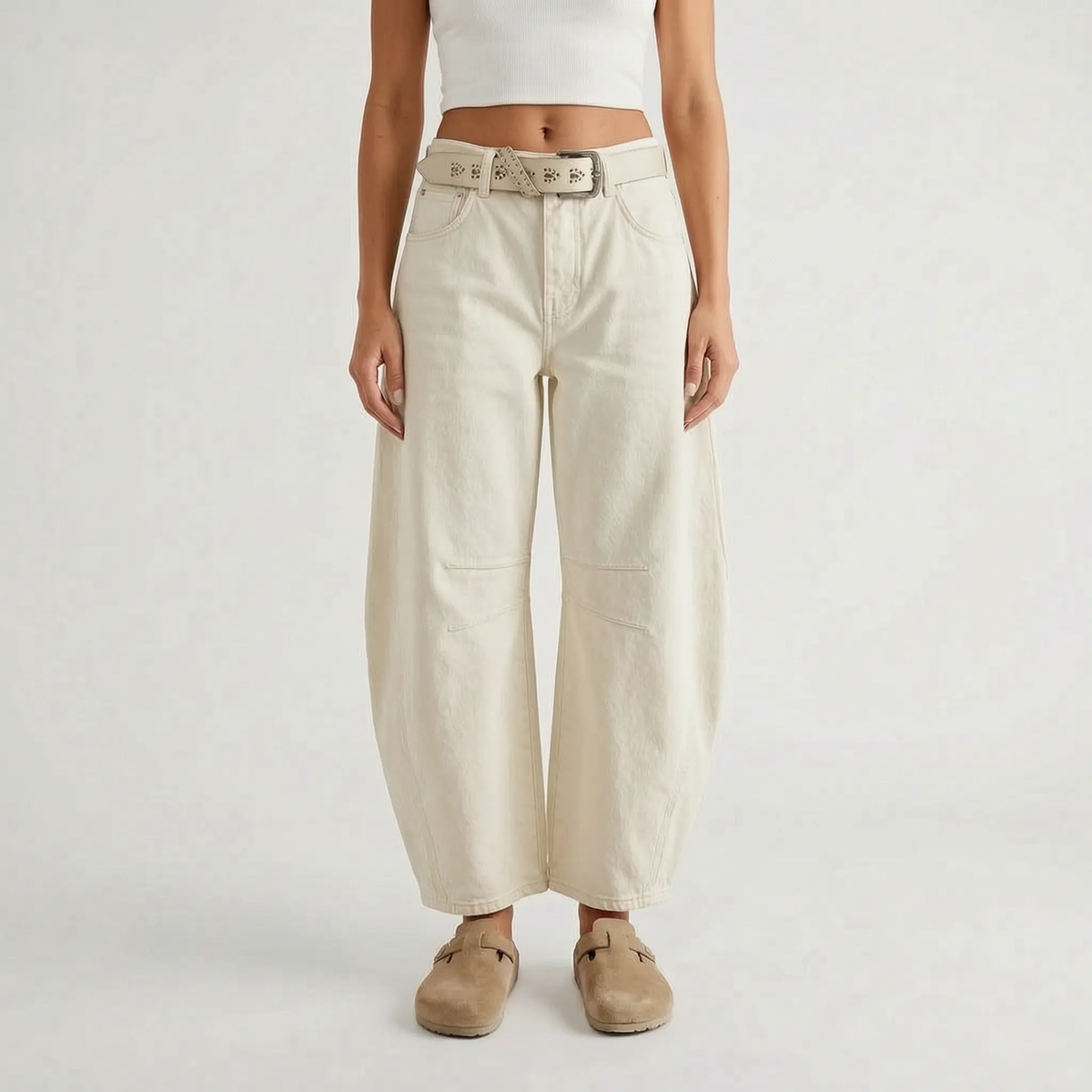 Harper | Women's Cropped Barrel-Leg Jeans