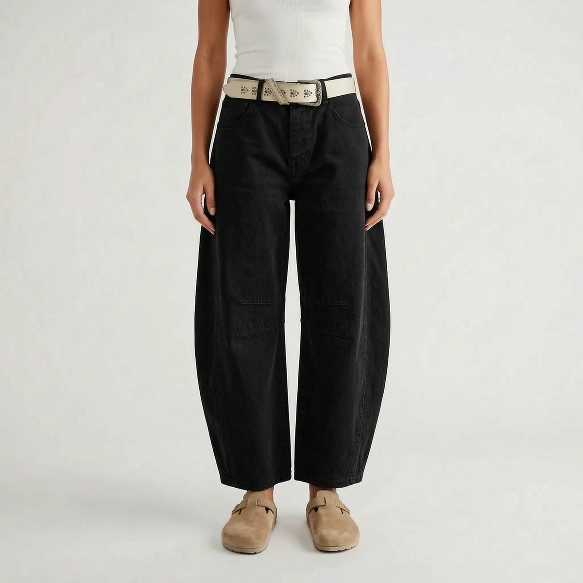 Harper | Women's Cropped Barrel-Leg Jeans