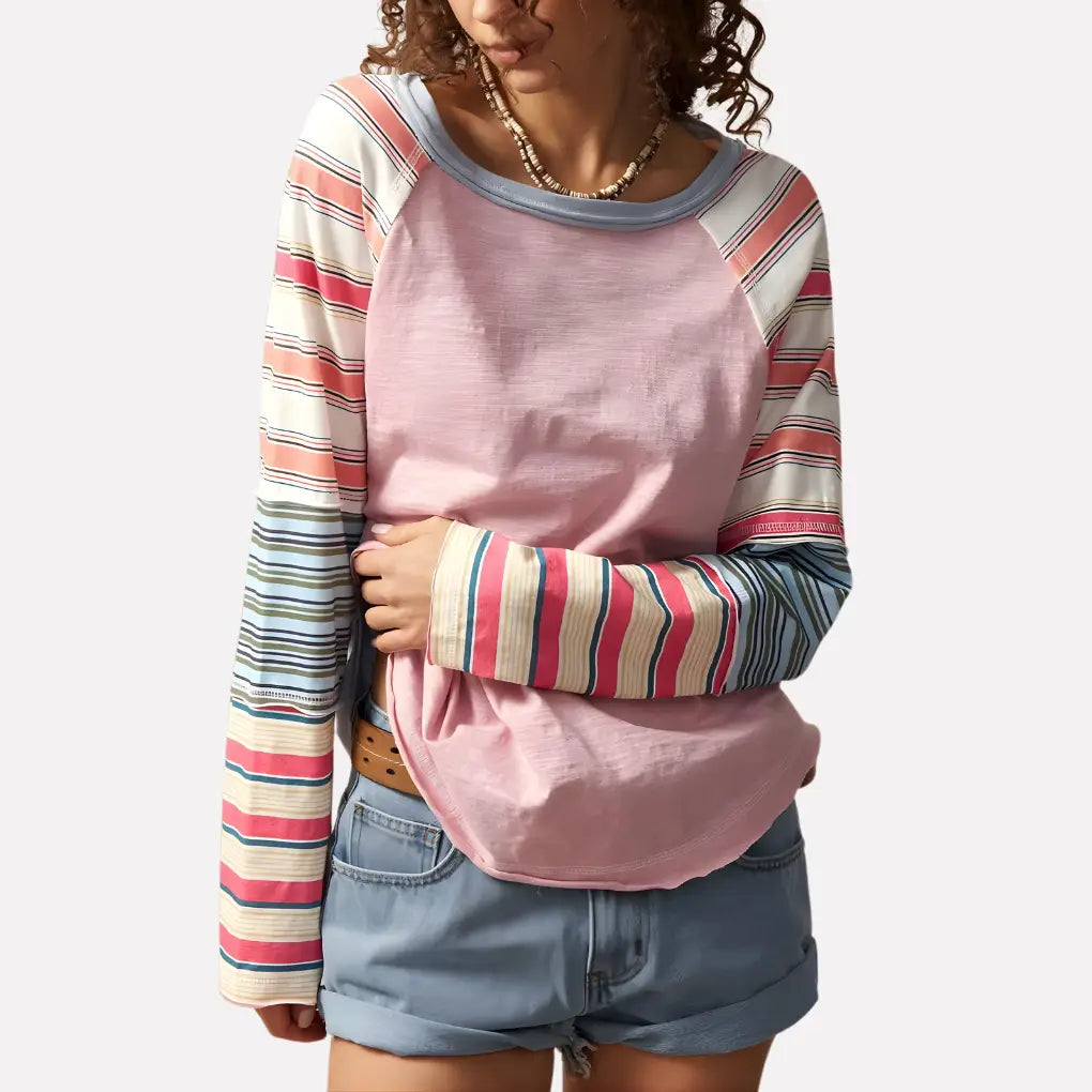 Felicity | Women's Striped Raglan Long-Sleeve Top