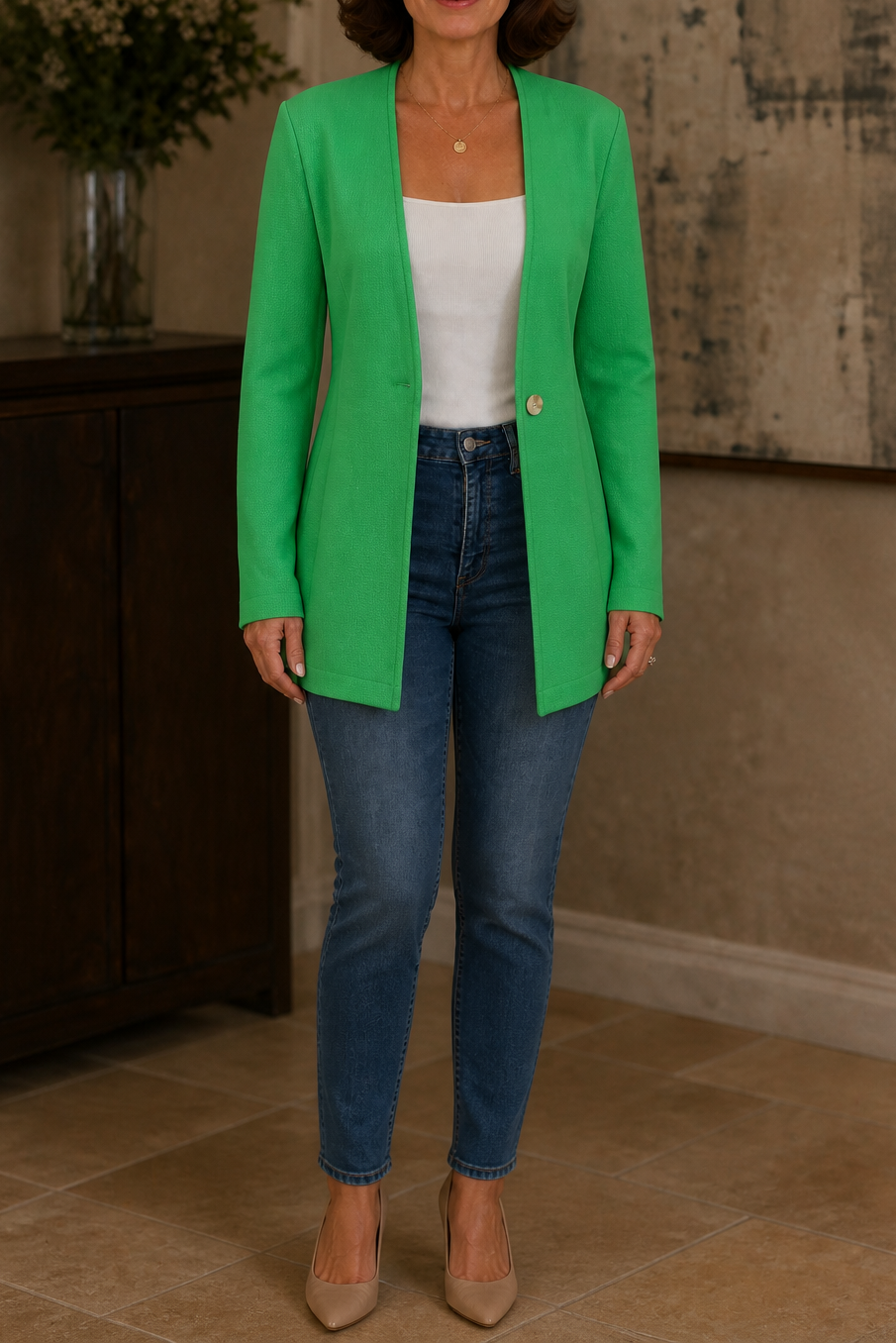 Marisol | Women's Elegant Collarless Longline Blazer