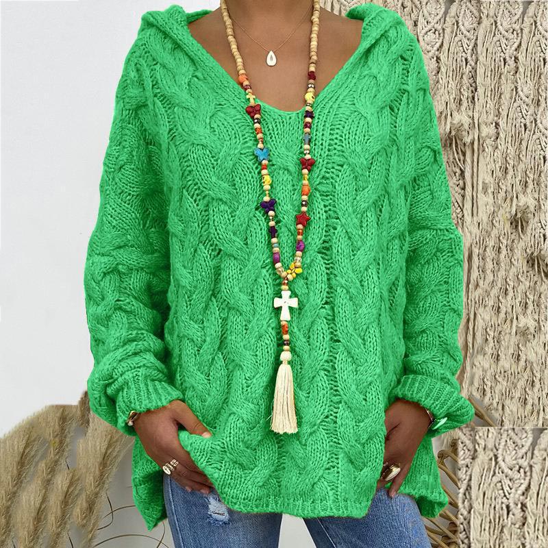 Seraphina | Women's Hooded Cable-Knit Sweater