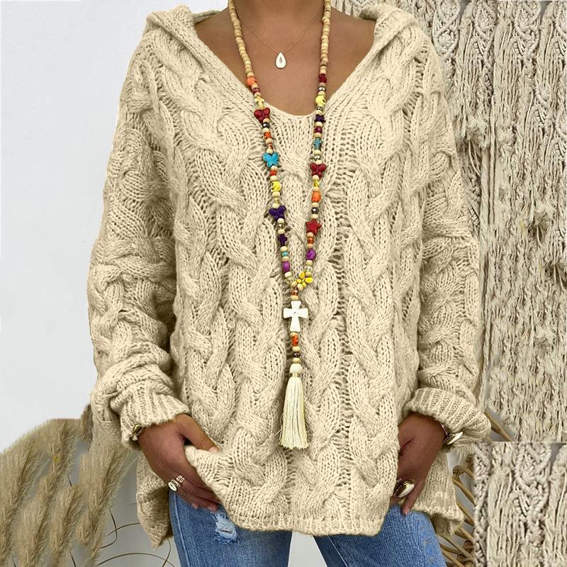 Seraphina | Women's Hooded Cable-Knit Sweater