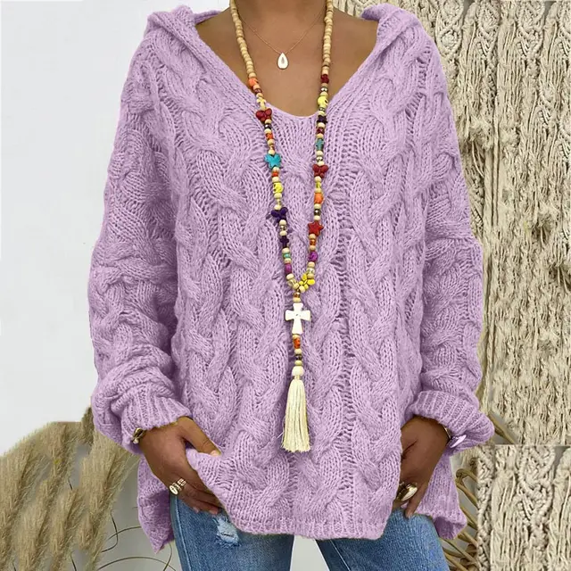 Seraphina | Women's Hooded Cable-Knit Sweater