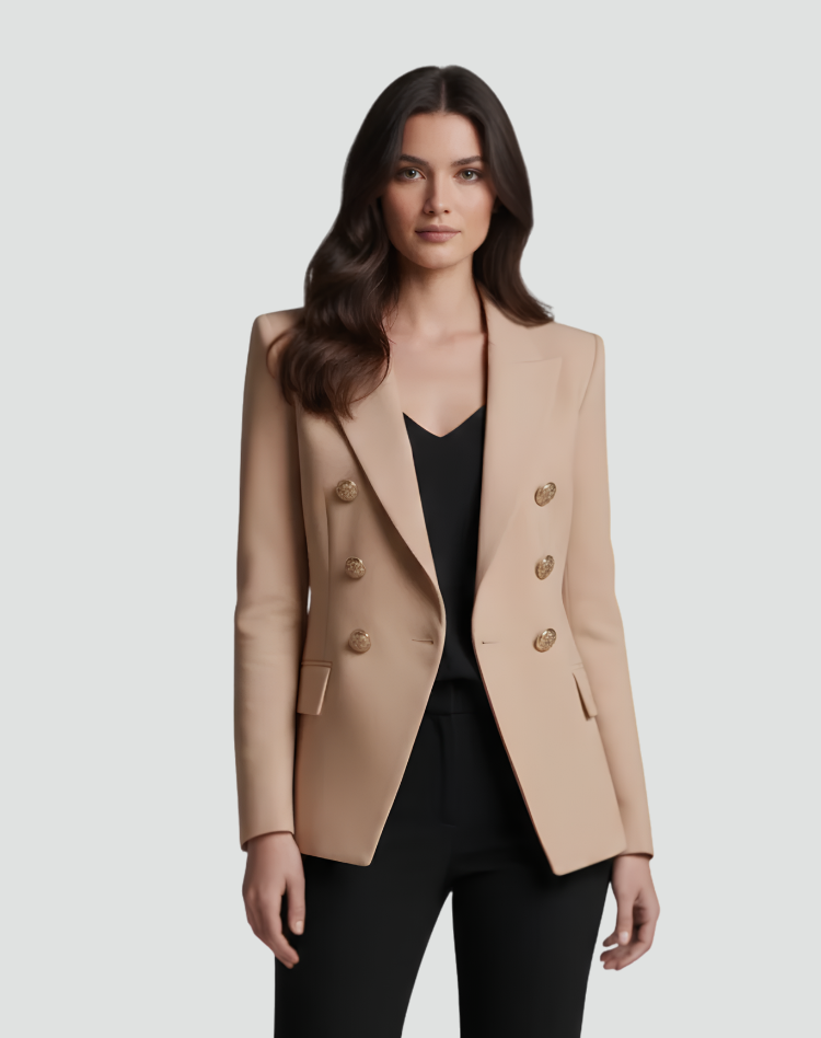 Anne | Women's Double-Breasted Tailored Blazer with Gold-Tone Buttons